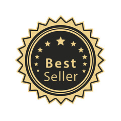 Gold and black best seller seal of approval vector eps