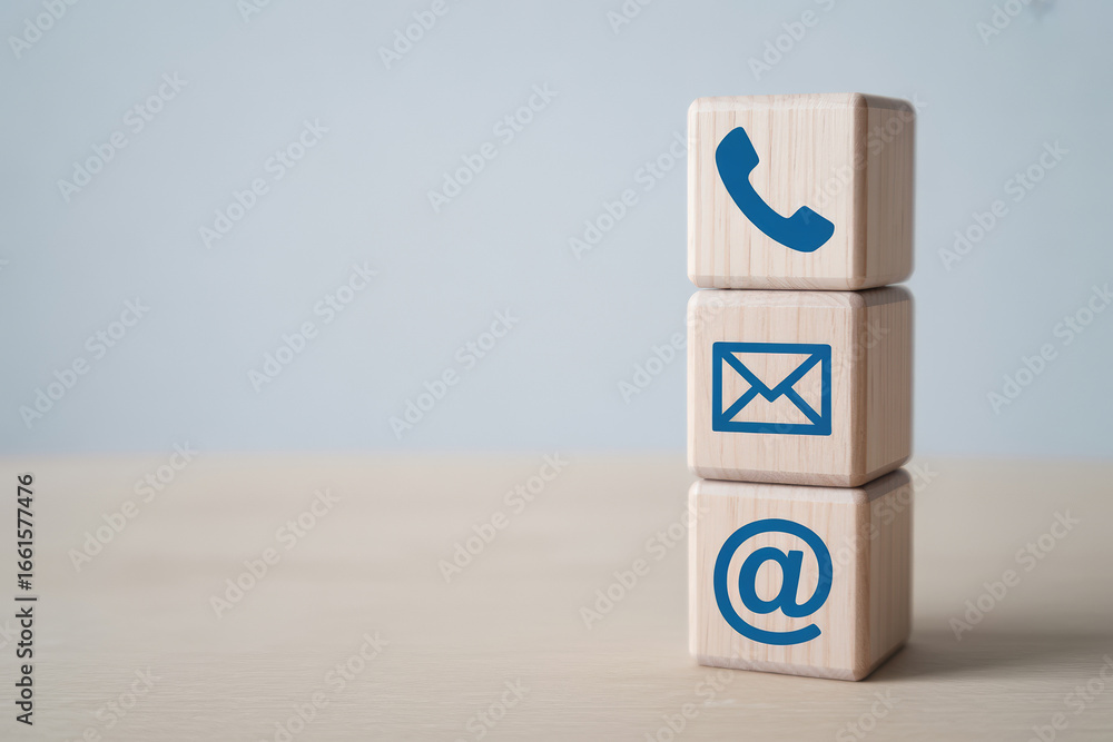 Poster contact information blocks displaying communication methods for customer service with low feedback o