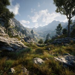 Fototapeta premium interactive terrain PNG asset for Unity/Unreal