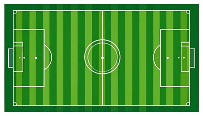 Top-down view of a soccer field illustration