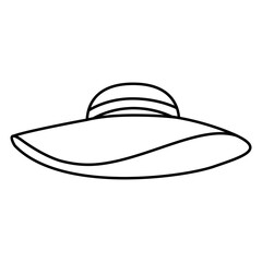 Sun hat vector icon. Hat illustration sign. Summer hat symbol. Summer logo.
