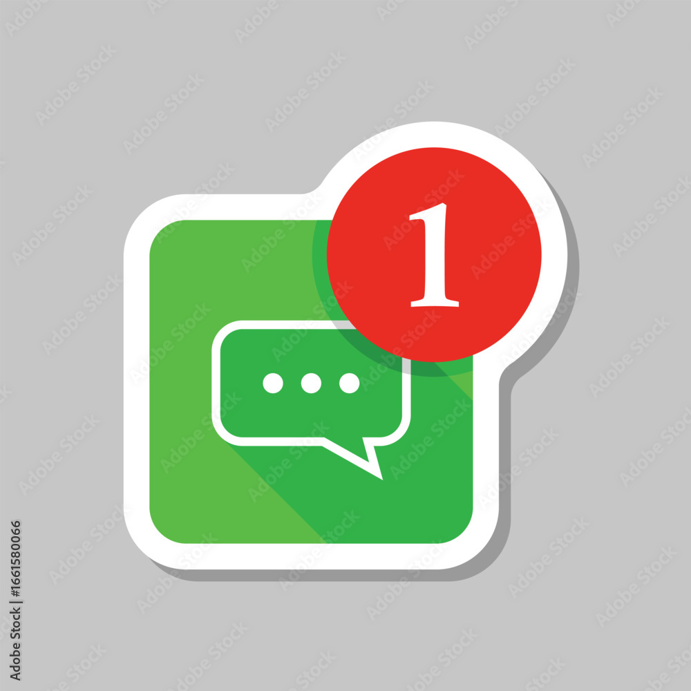 Poster new message sticker icon in flat style. incoming inbox email vector illustration on isolated backgro