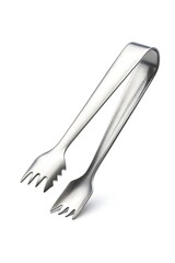 Obraz premium Stainless steel serving tongs with dual fork design for efficient food handling
