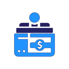 Single business square colored icon editable SVG vector file, modern flat design shape, scalable minimal graphic symbol for corporate branding, web projects, digital use, and creative illustration