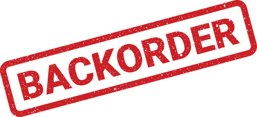 Grunge red backorder stamp illustration with textured frame for business communication purposes