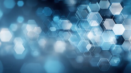 glowing blue hexagon shapes abstract