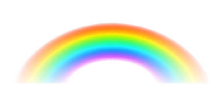 Vibrant Rainbow Arc with Soft Edges on Background color spectrum isolated on a transparent background