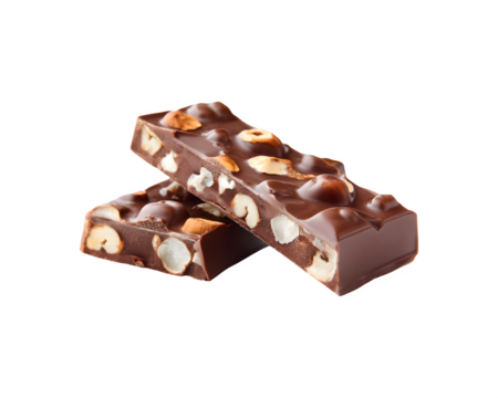 Two hazelnut chocolate bars placed side by side