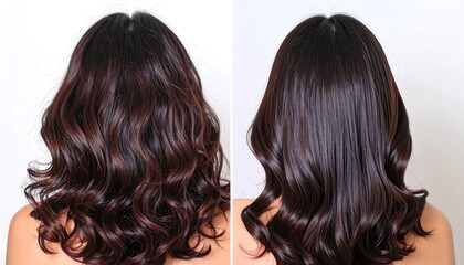 Before and after hair treatment