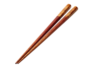 Elegant red and brown wooden chopsticks isolated on black, Isolated On Transparent Background