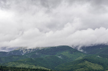 clouds over the mountains