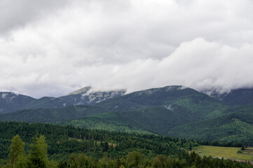 clouds over the mountains