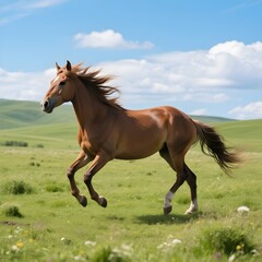 Obraz premium Horse running in the field