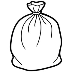 Trash Bag Detailed Line Art Coloring Sheet