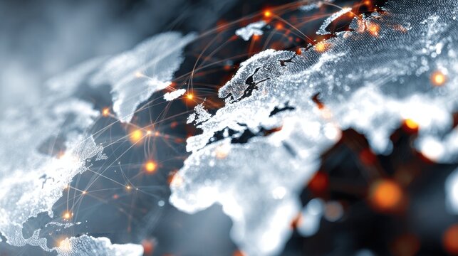 global network connections glowing earth