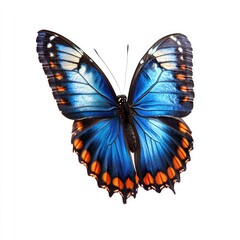Obraz premium Vibrant blue butterfly with orange accents