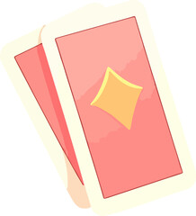 Two playing cards with a diamond symbol rest on a table, inviting players to enjoy a lively game night with friends. The warm lighting creates a welcoming atmosphere.
