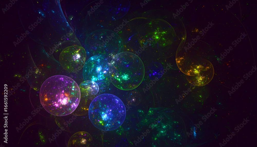 Canvas Prints wondrous abstract background with glowing multicolor sphere of light in space. dynamic digital art f