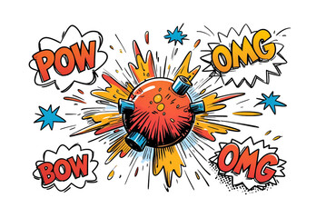 comic book explosion illustration