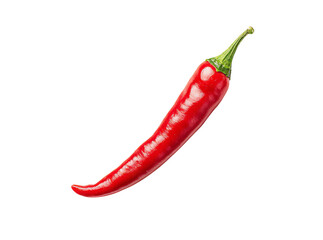 Single red chili pepper isolated on black background, Isolated On Transparent Background