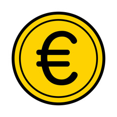 ユーロマークのアイコンイラスト：黄003