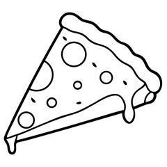 Clean line art pizza slice with cheese details