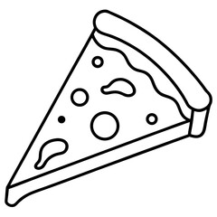 Clean line art pizza slice with cheese details