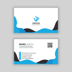 Naklejka premium Modern creative business card and name card horizontal simple clean template vector design