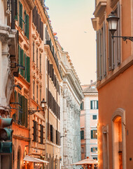 Picturesque narrow street in Rome Italy