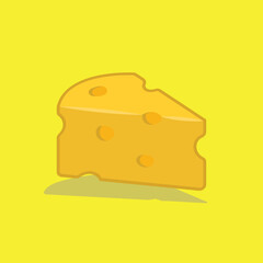 This is a flat-design illustration of a wedge of cheese.