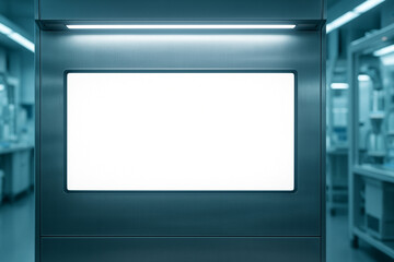 Glowing digital screen mockup, futuristic laboratory background, science and technology concept, cutting-edge research display, innovation in healthcare