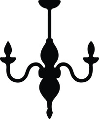 Obraz premium Vector Elegant chandelier silhouette luxurious home decor interior design Illustrator