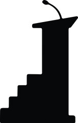 Vector Podium with microphone for speaker silhouette Illustrator