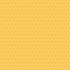 Seamless honeycomb pattern in vibrant golden yellow, perfect for honey branding, eco-friendly design, and textile backgrounds
