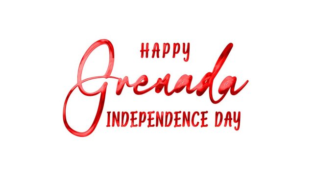 Happy grenada independence day text animation suitable for social media posts, banners, posters, and greeting cards. Celebrate proudly.