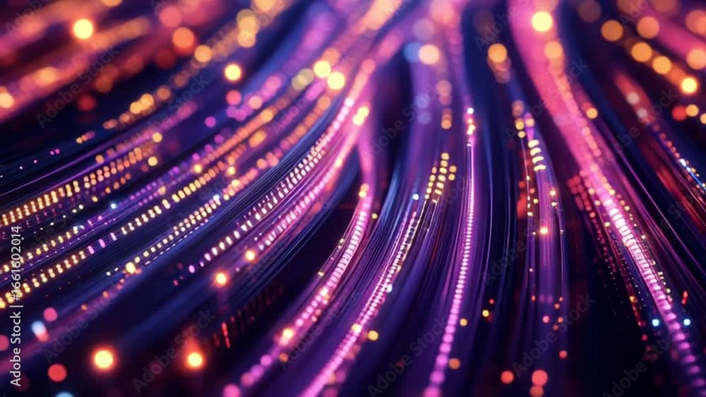 Aufkleber colorful particles flow and create abstract lines in a mesmerizing animation, forming a dynamic and 