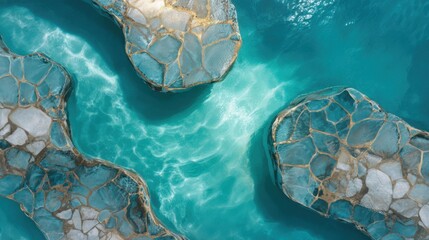 turquoise water stone mosaic pattern