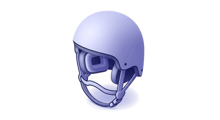 Concept of head protection and sporting safety shown by a modern purple helmet illustration isolated on white. Adaptive athlete.