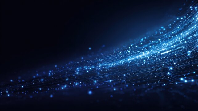 blue digital wave glowing lines