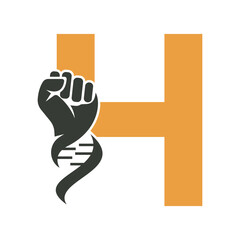 Hand Dan Logo Combine With Letter H Vector Template