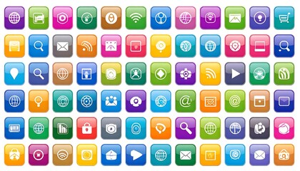 Vibrant Collection of Diverse Digital Application Icons in a Grid Layout.