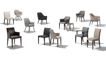 Different modern armchairs collection