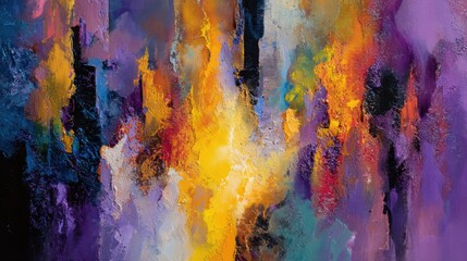 Fototapeta premium vibrant colors impasto abstract painting