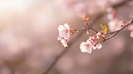 Obraz premium Delicate Pink Cherry Blossoms in Spring