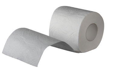 White toilet paper tissue roll bathroom hygiene product isolated on white background