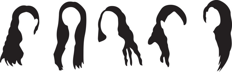 Hairstyle silhouette vector, female hair artwork, woman hairstyle design, hair outline illustration, hairstyle sketch vector, woman hair clipart, hairstyle black artwork, female haircut vector, hairst