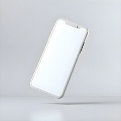 Floating Smartphone with Blank Screen Mockup for App UI Design