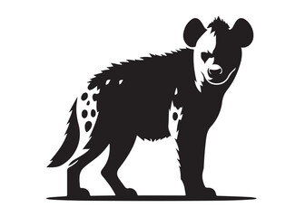 hyena logo silhouette vector, hyena silhouette vector illustration, animal vector silhouette of a hyena design,  angry hyena logo silhouette, animal wildlife logo silhouette vector on white background