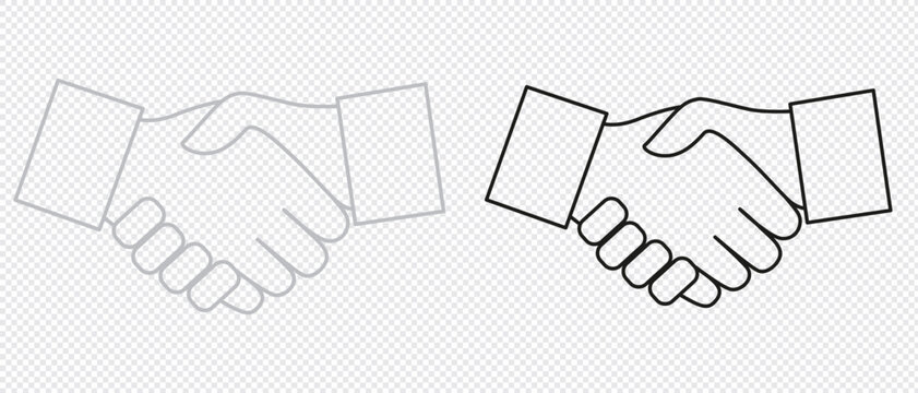 black and white handshake drawing