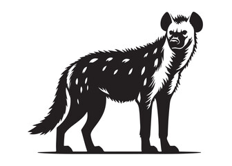 hyena logo silhouette vector, hyena silhouette vector illustration, animal vector silhouette of a hyena design,  angry hyena logo silhouette, animal wildlife logo silhouette vector on white background